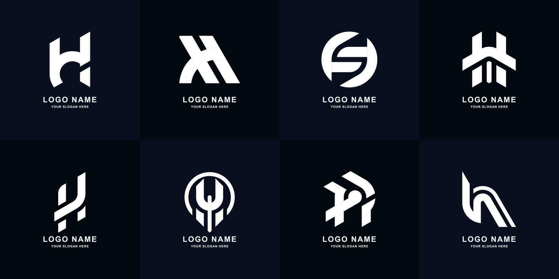 colección letra h monograma logo diseño vector