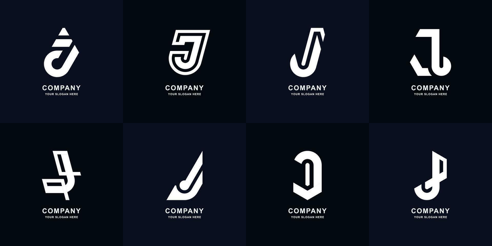 Collection letter J monogram logo design vector