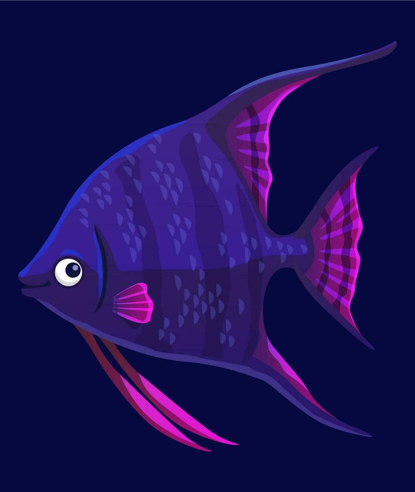 Aquarium angel fish, isolated vector creature