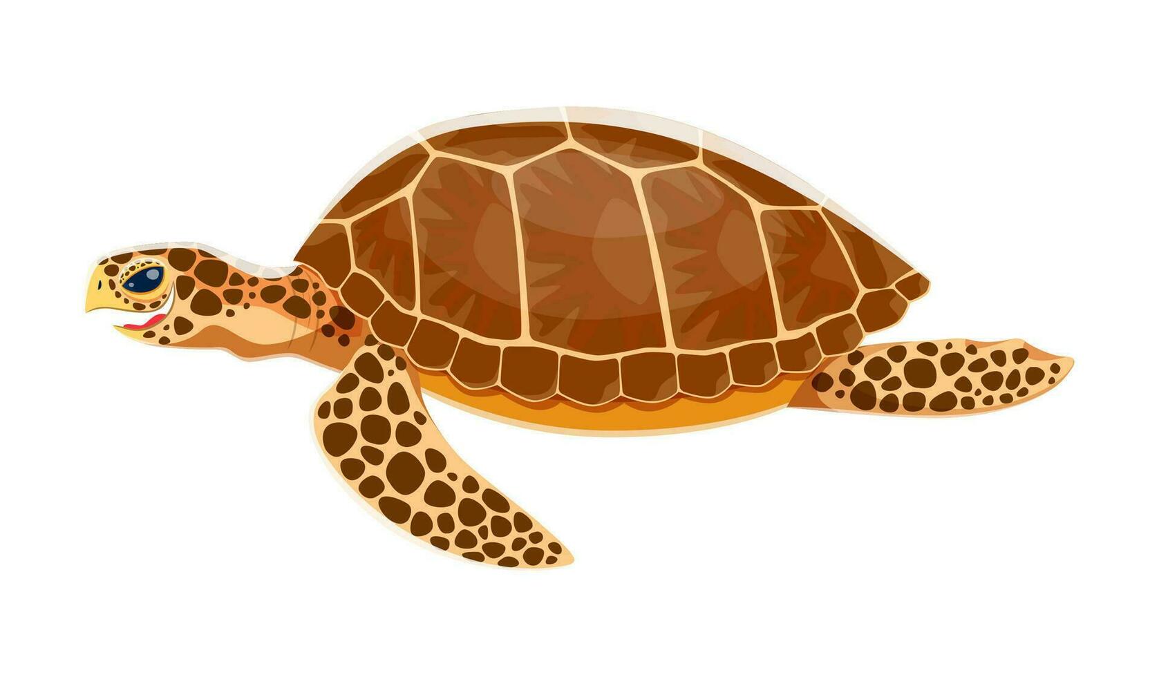 Sea turtle animal character, majestic creature vector