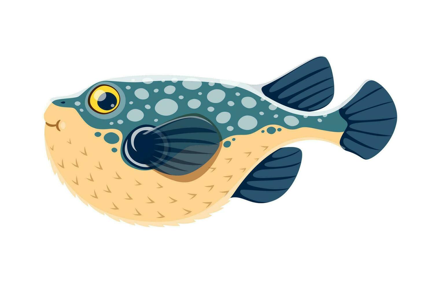 fugu o fumador pescado personaje, marina animal vector