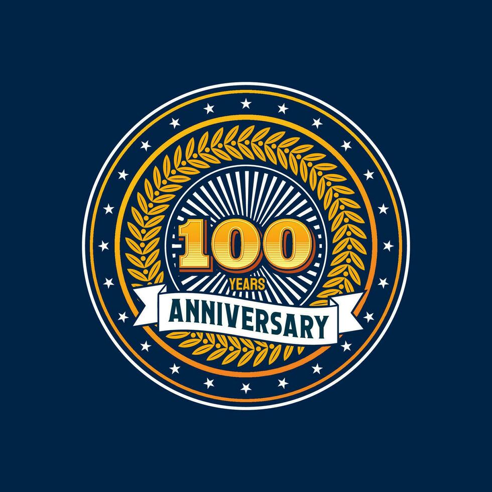 Birthday badge and 100 years anniversary seal vector