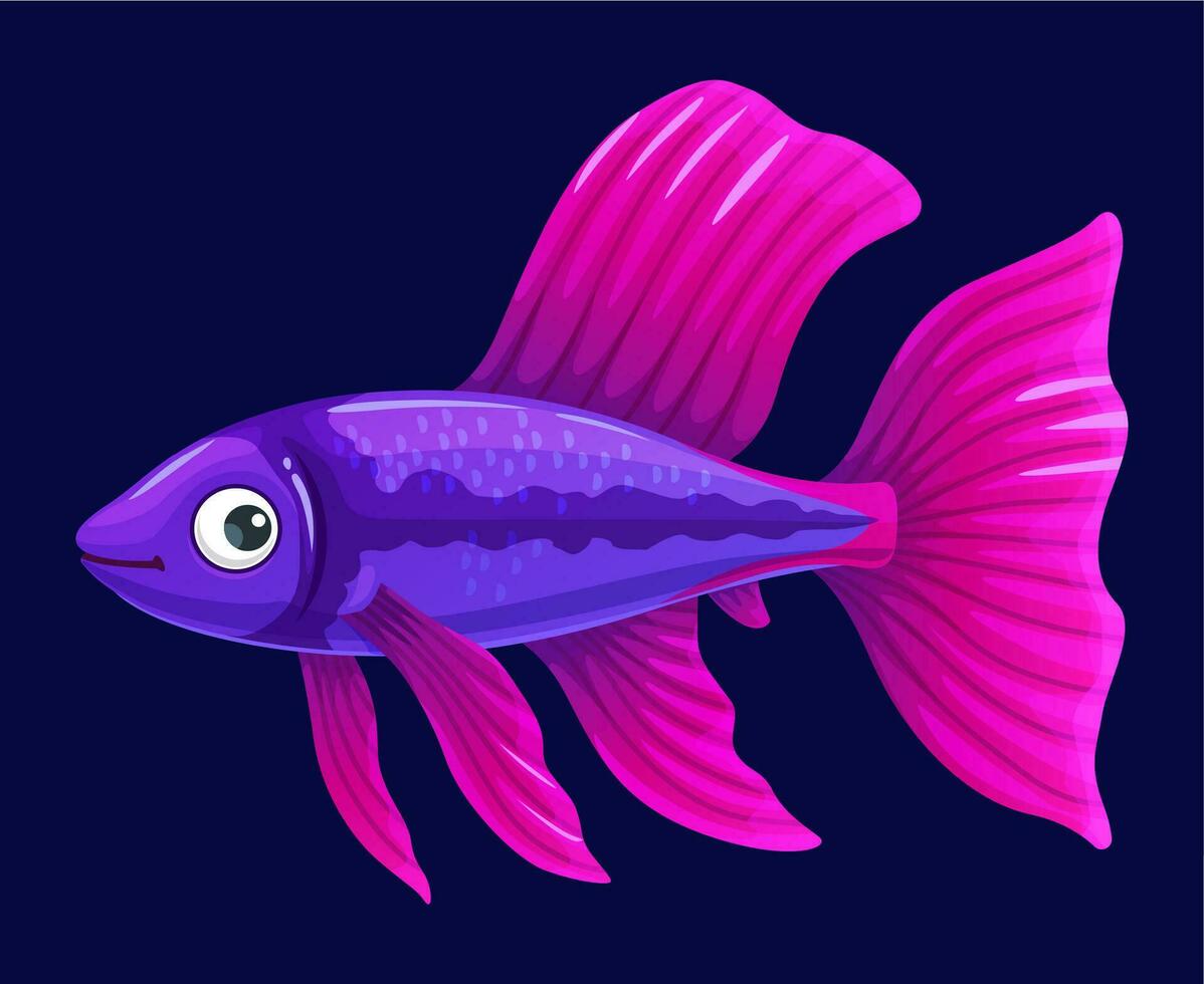 Colorful guppy aquarium fish, freshwater creature vector