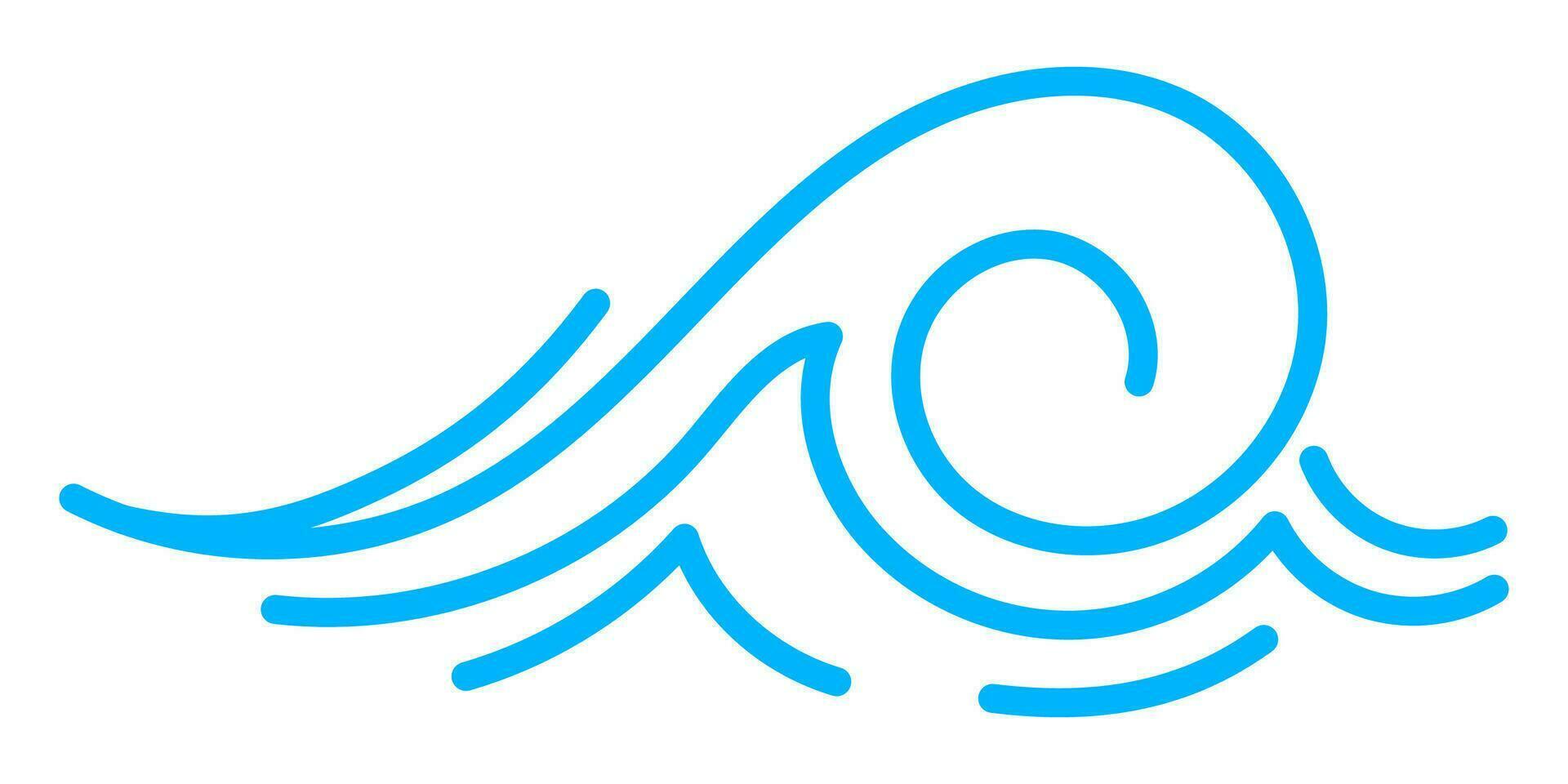 Wave line icon, sea and ocean ripple water flow vector