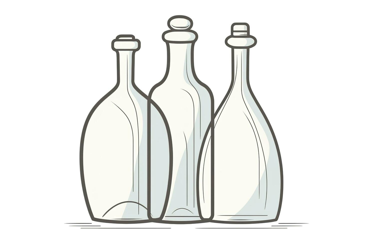 Empty bottles isolated over the white background, generate ai 25432790