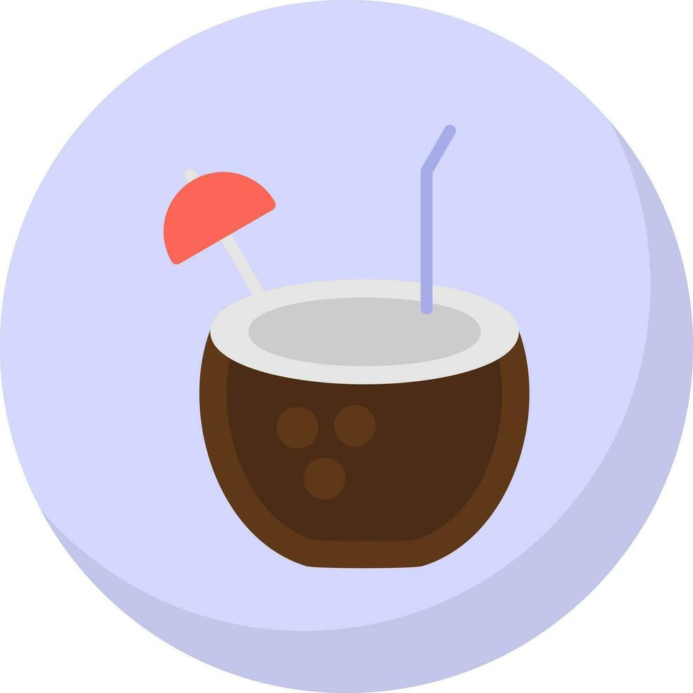 Coconut drink Vector Icon Design