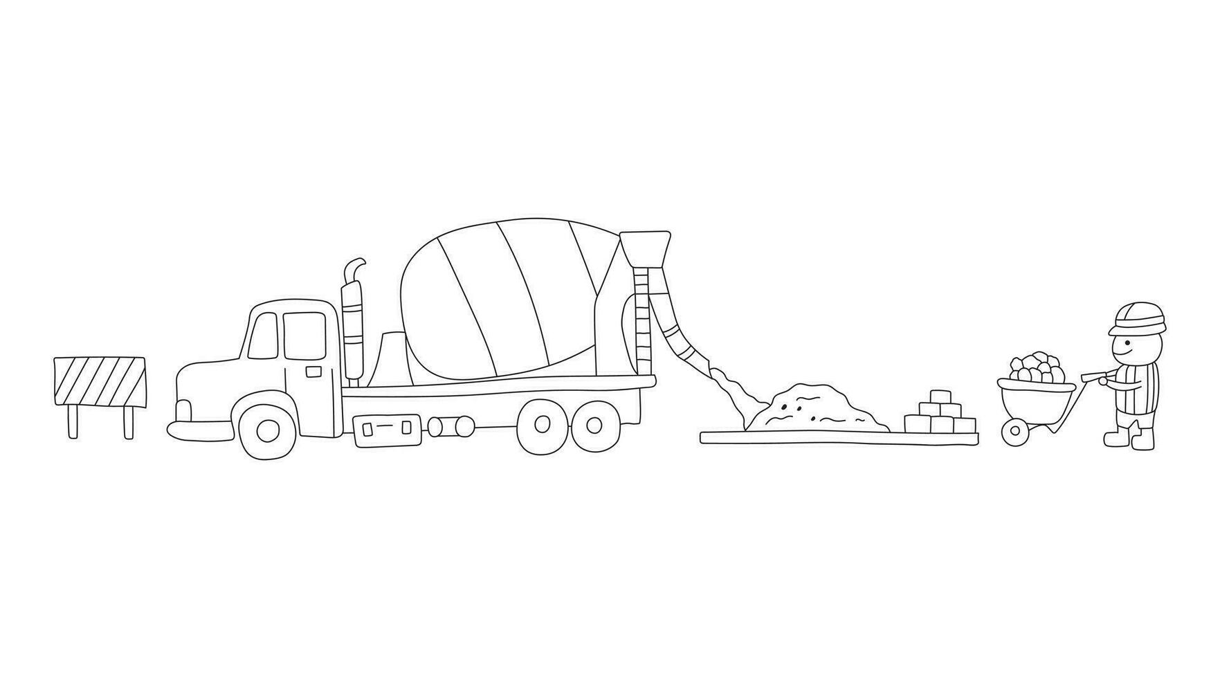 How to Draw a Cement Mixer Truck  Step by Step Easy Drawing Guides   Drawing Howtos