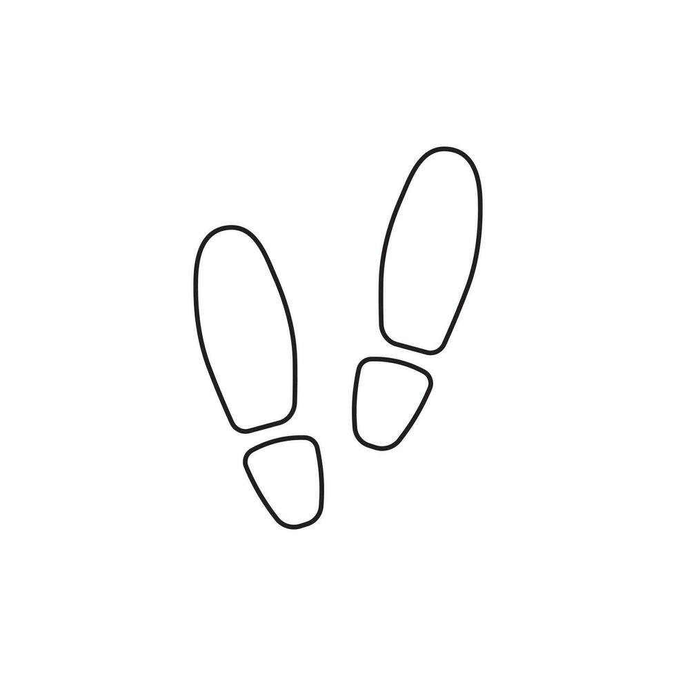 Hand drawn kids drawing Vector illustration Footprint shoes cartoon isolated