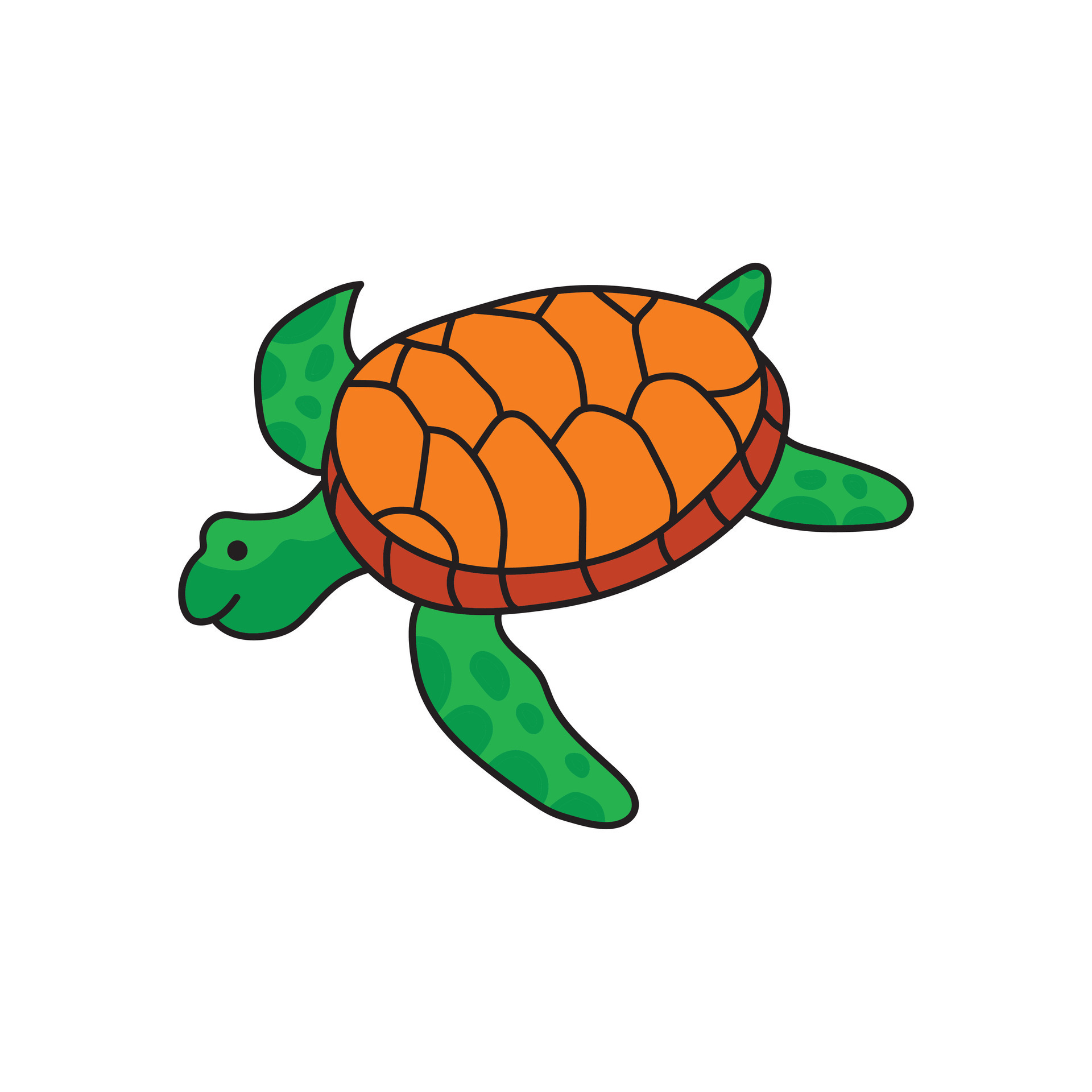 Kids drawing Cartoon Cute sea turtle Vector Illustration Isolated on White  Background 25433143 Vector Art at Vecteezy