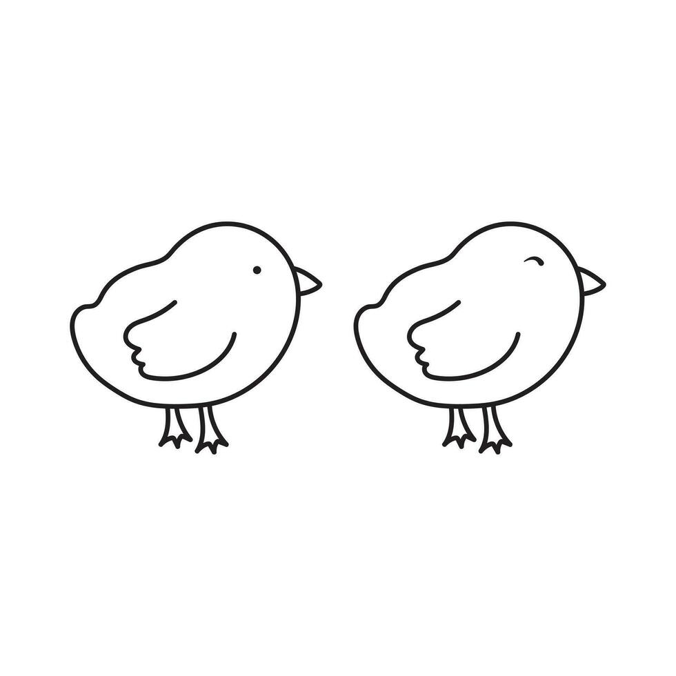 mano dibujado niños dibujo dibujos animados vector ilustración polluelos bebé icono aislado en blanco antecedentes