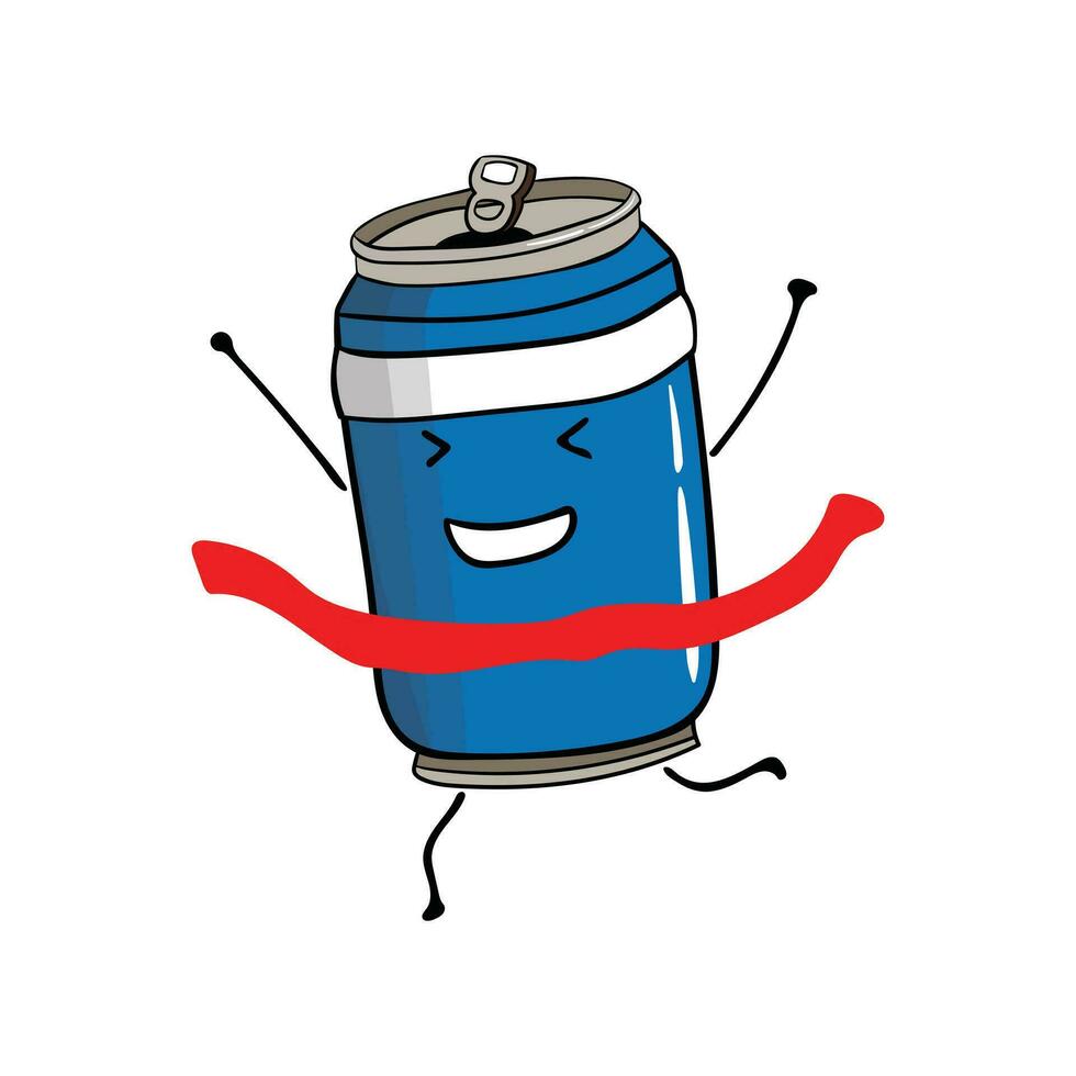 cute soda can champion Mascot Character Vector illustration color children cartoon clipart