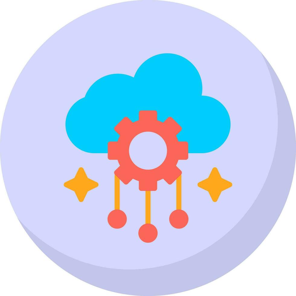 Cloud intelligence Vector Icon Design