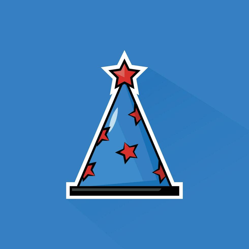 Illustration Vector of Blue Party Hat in Flat Design