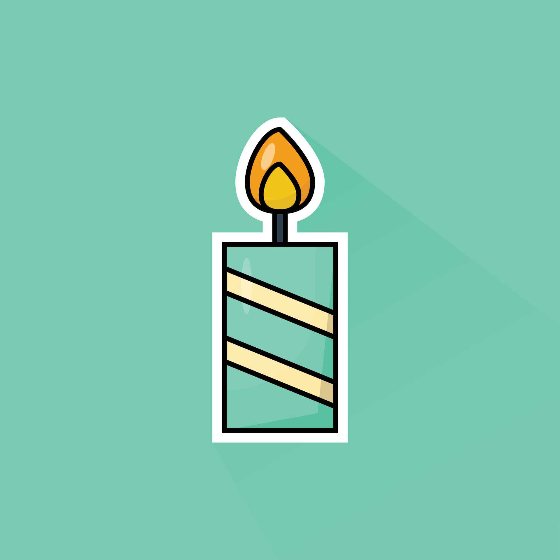 Illustration Vector of Green Candle in Flat Design 25433468 Vector Art
