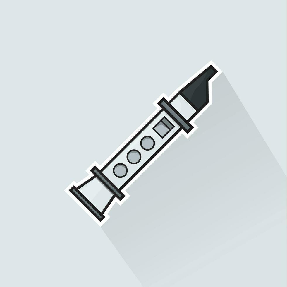 Illustration Vector of White Flute in Flat Design