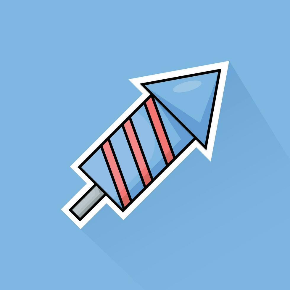 Illustration Vector of Blue Firework in Flat Design