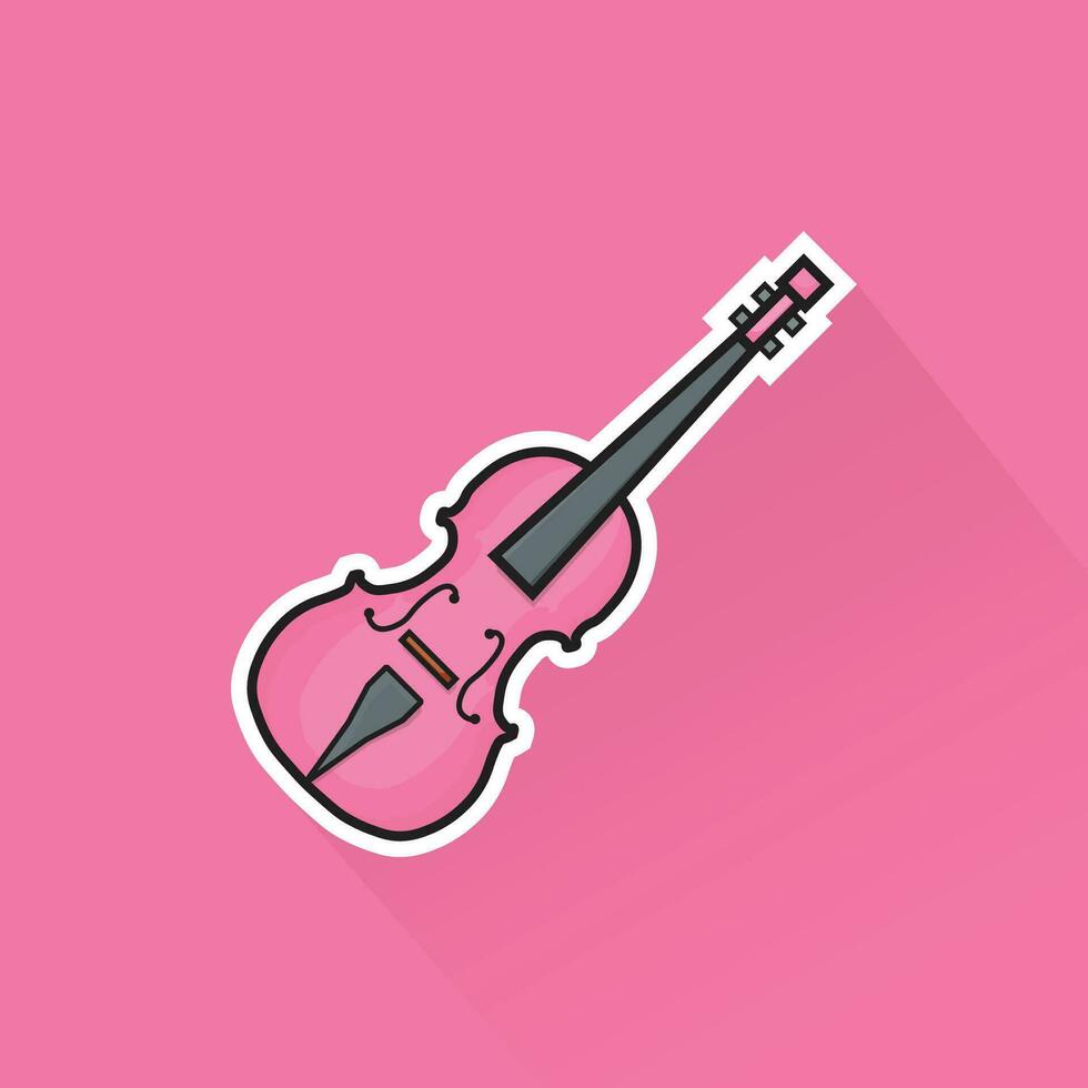 ilustración vector de rosado violín en plano diseño