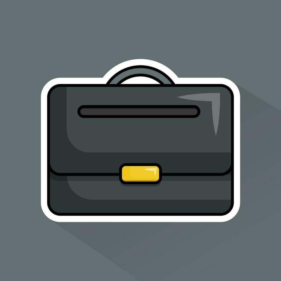 Illustration Vector of Black Suitcase in Flat Design