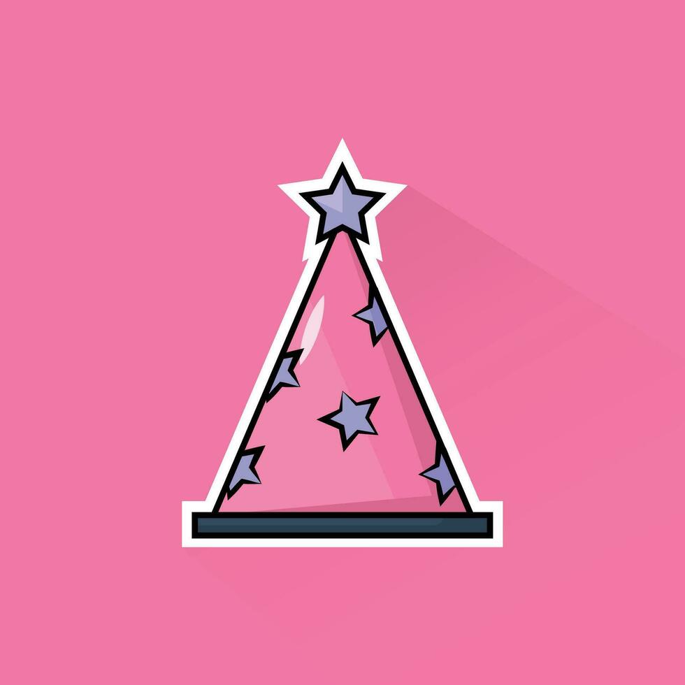 Illustration Vector of Pink Party Hat in Flat Design