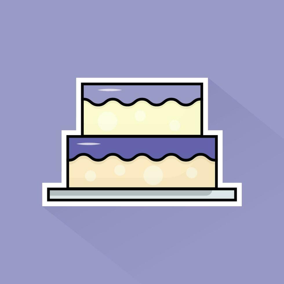 Illustration Vector of Purple Cake in Flat Design