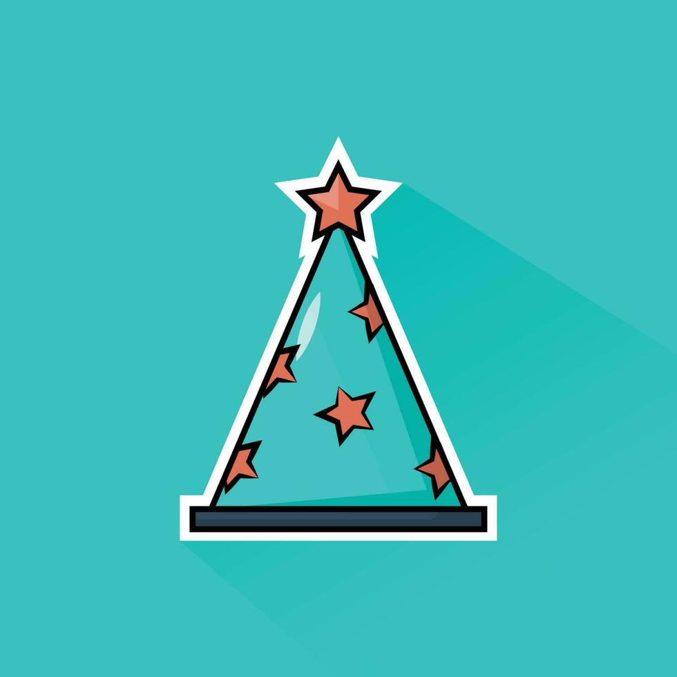 Illustration Vector of Green Party Hat in Flat Design