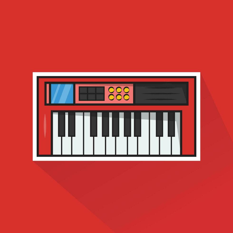 Illustration Vector of Red Keyboard in Flat Design