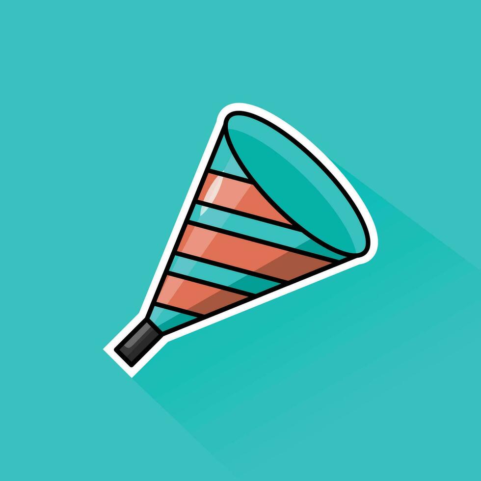 Illustration Vector of Green Party Trumpet in Flat Design