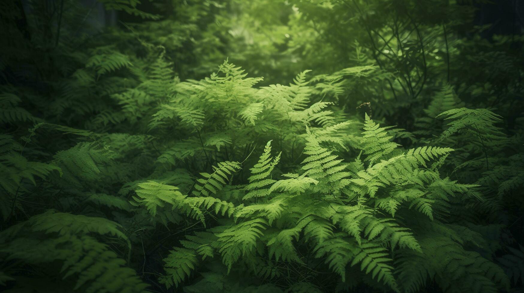 tierra día y mundo ambiente día, primavera, tropical árbol hojas y rama con hermosa verde bosque fondo, generar ai foto