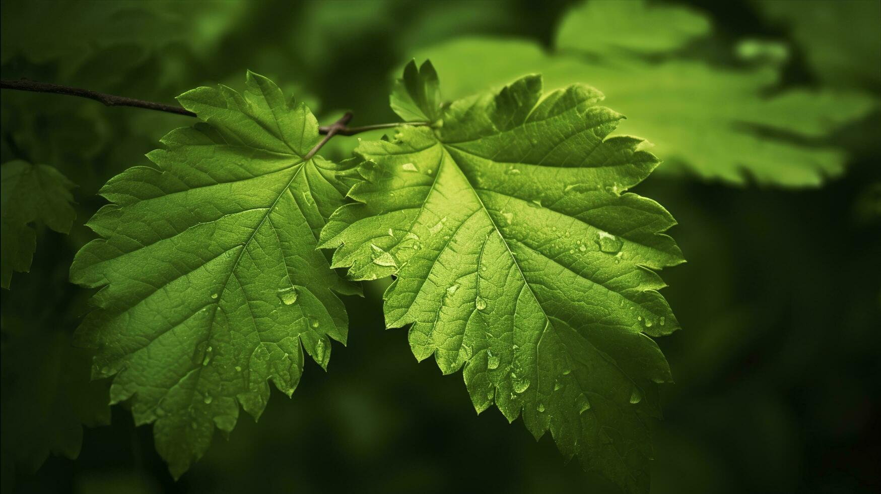 Earth Day and World Environment Day, Spring, Beautiful Natural fresh green leaf, relaxation nature concept, generate ai photo