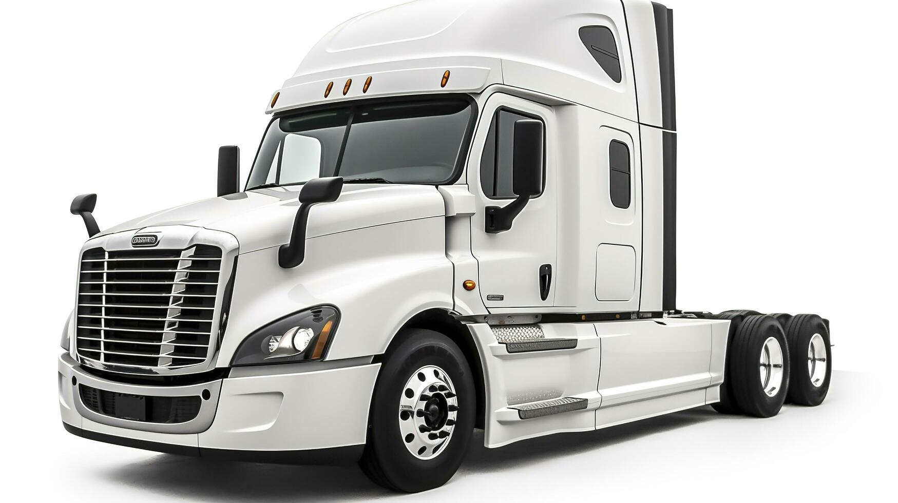 Big truck Freightliner Cascadia with blue cab Isolated on a white