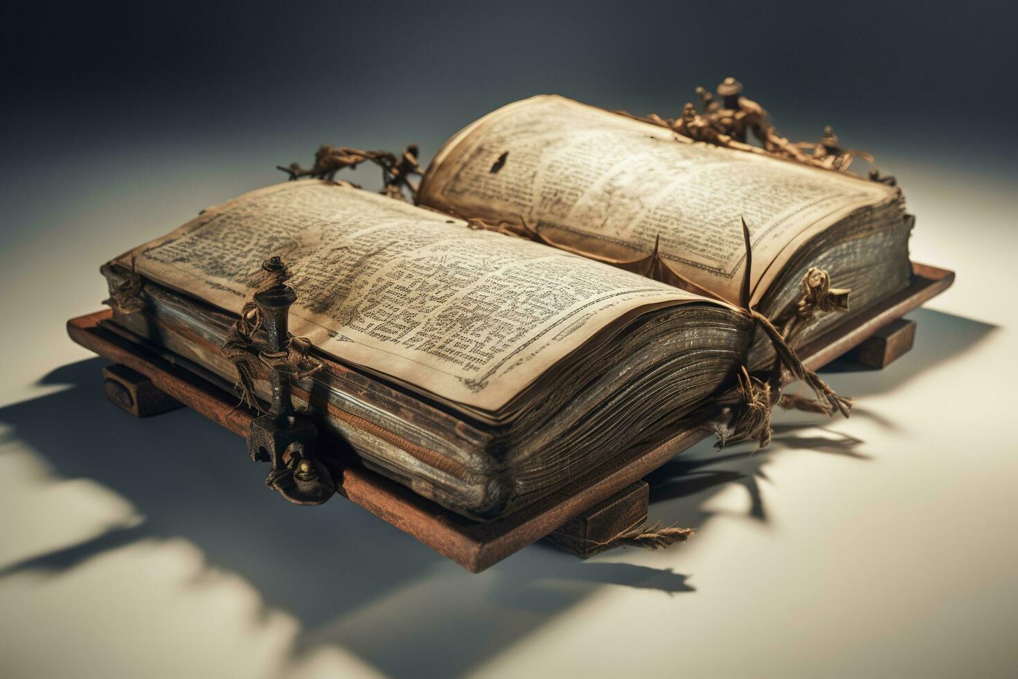 pages of an open old book , generate ai photo