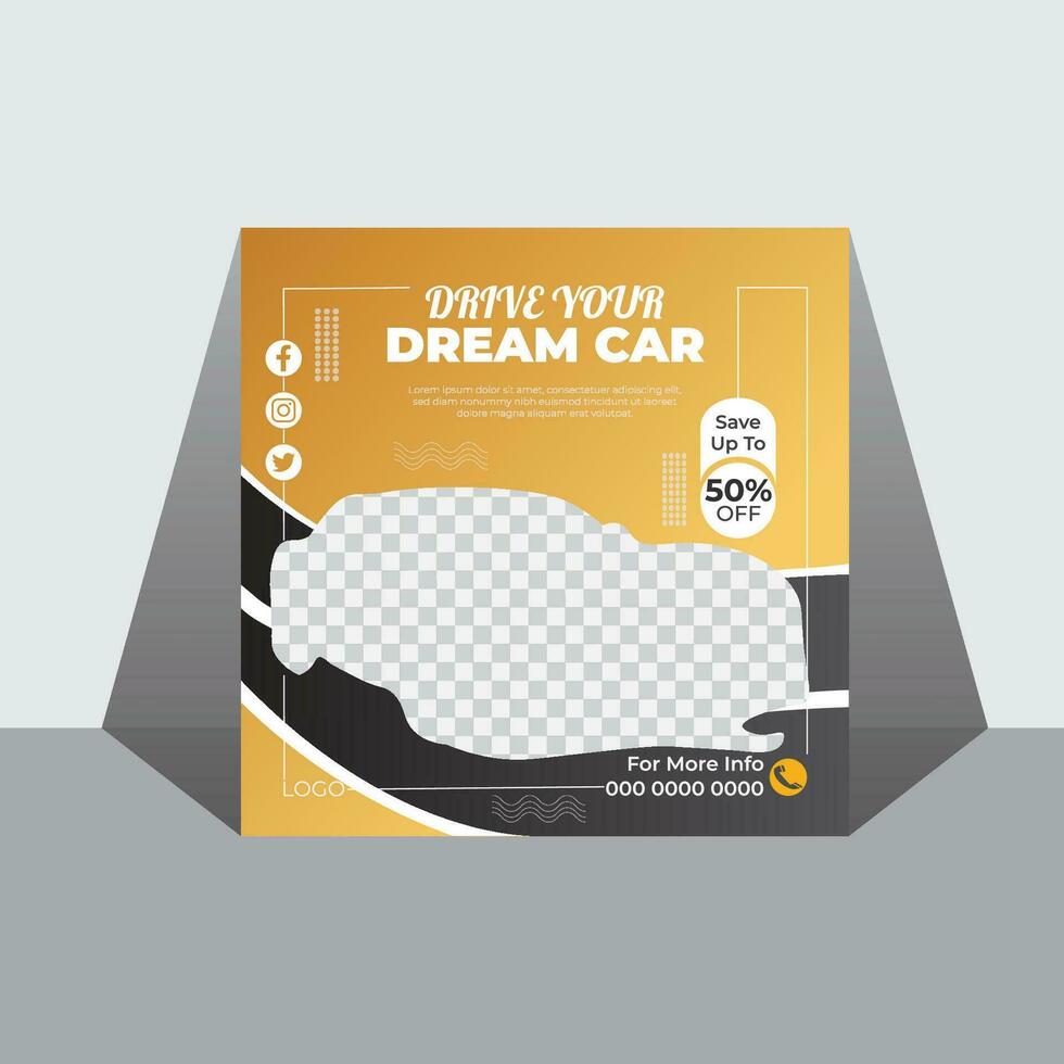 Social Media Post Design For Dream Car vector