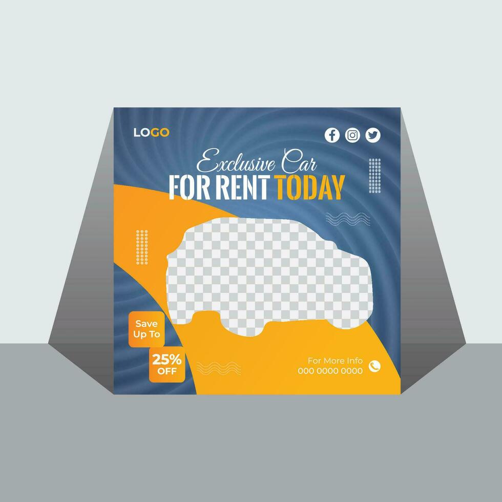 Social Media Post Design For Rent The Special Car vector