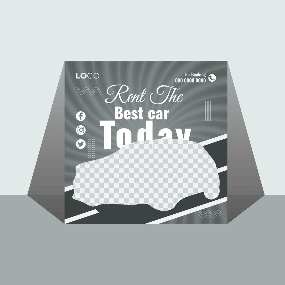 Social Media Post Design For Rent The Best Car vector