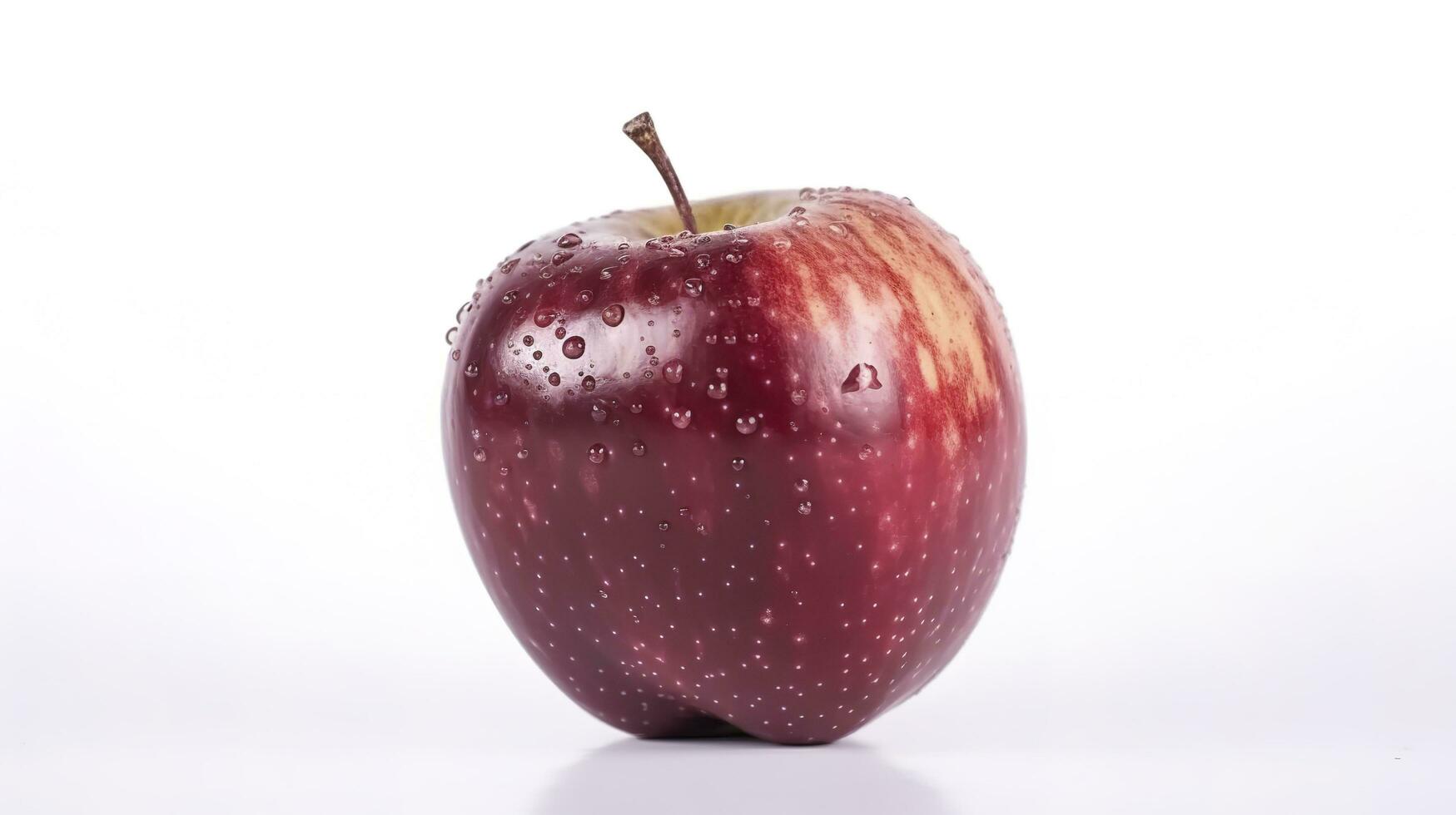 Red apple isolated on white background. Fresh raw organic fruit, generate ai photo