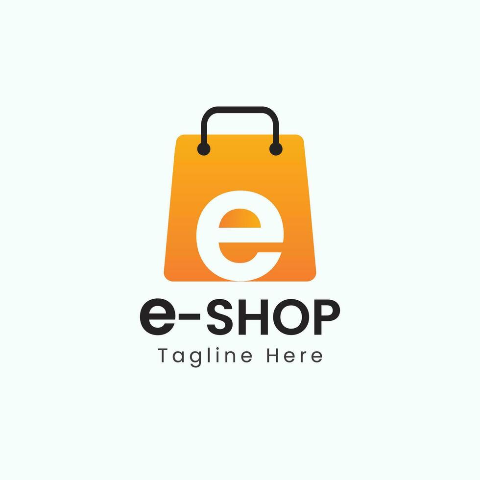 e-shop logo diseño vector modelo para en línea tienda logo concepto