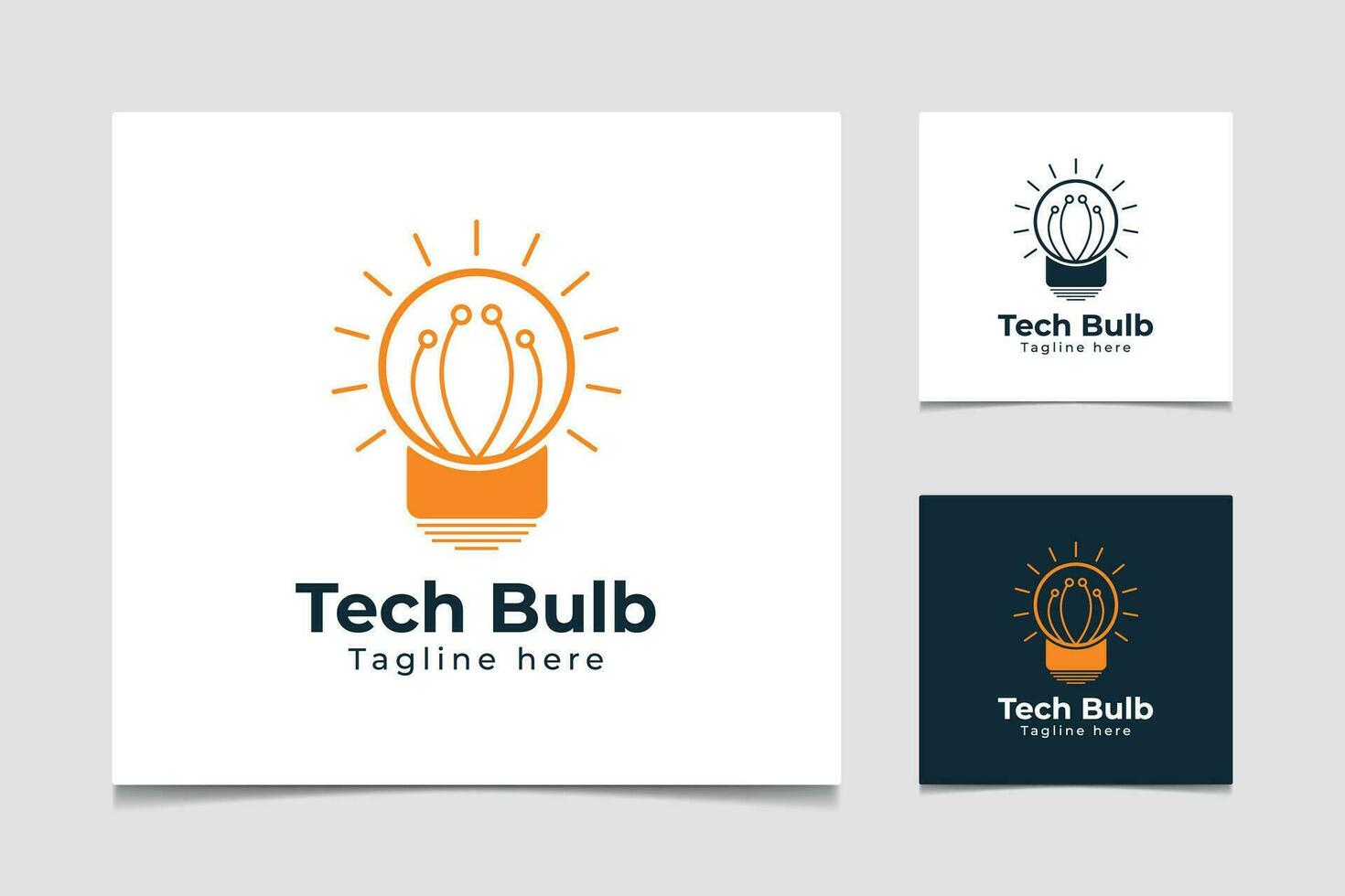 MobileTech bulb logo design vector template