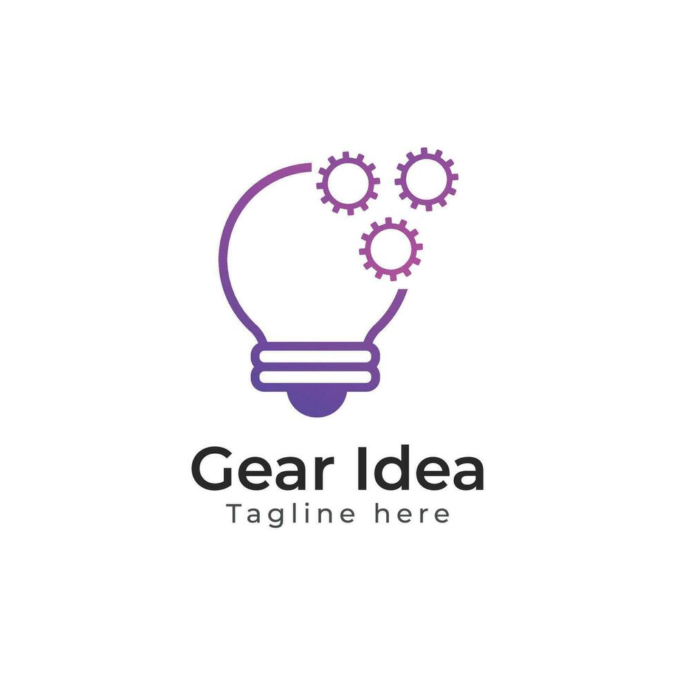 Gear idea logo design vector template with setting icon.