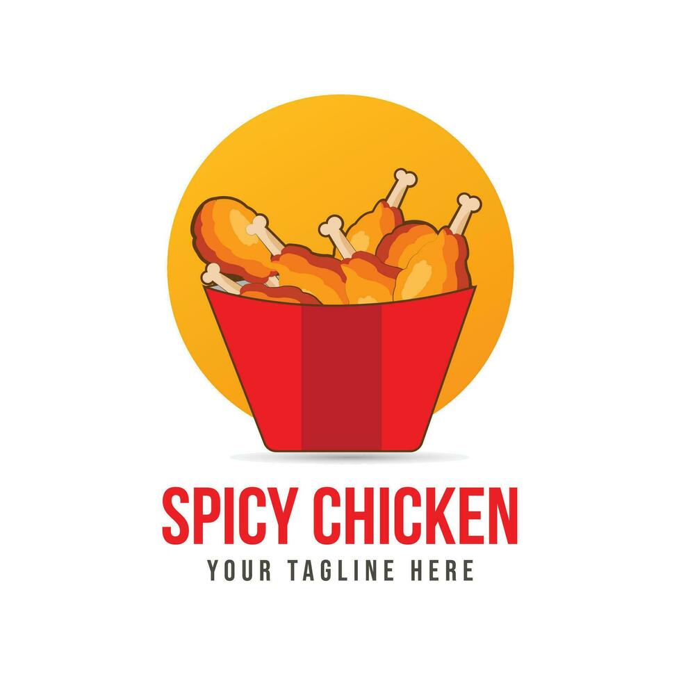 Spicy chicken logos in flat design vector template