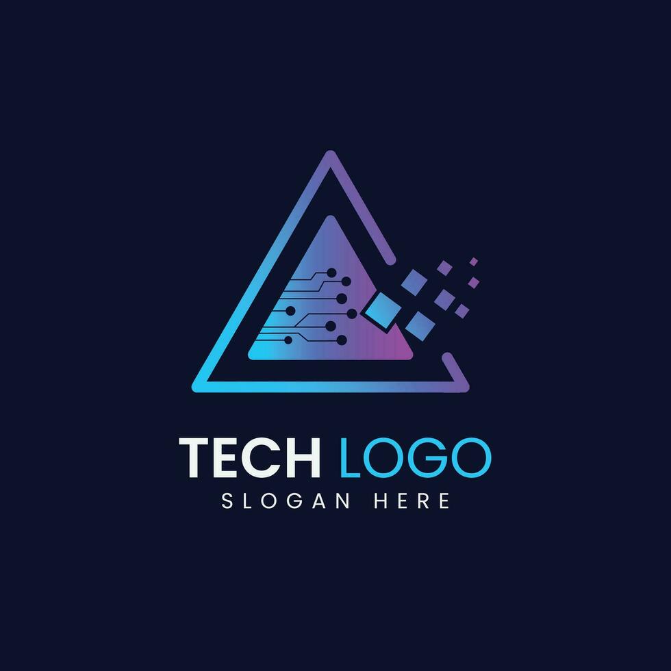 Abstract Data tech logo design vector template.