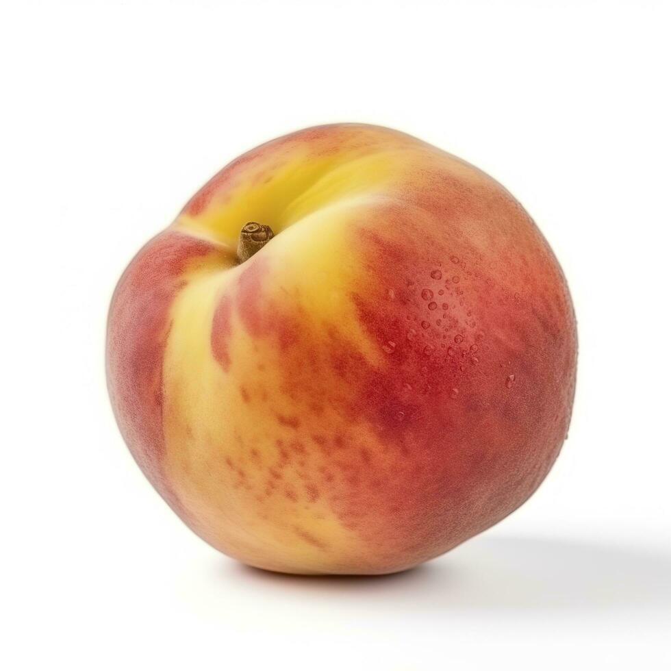 Peach isolated on white background, generate ai photo