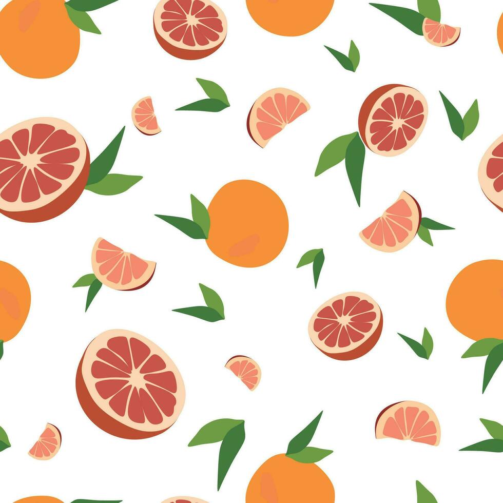 sin costura vector pomelo modelo. verano plano antecedentes. tropical Fruta aislado en blanco antecedentes. diseño Arte para picnic frazada, traje de baño. modelo para textil, envase papel, tarjeta postal, bandera