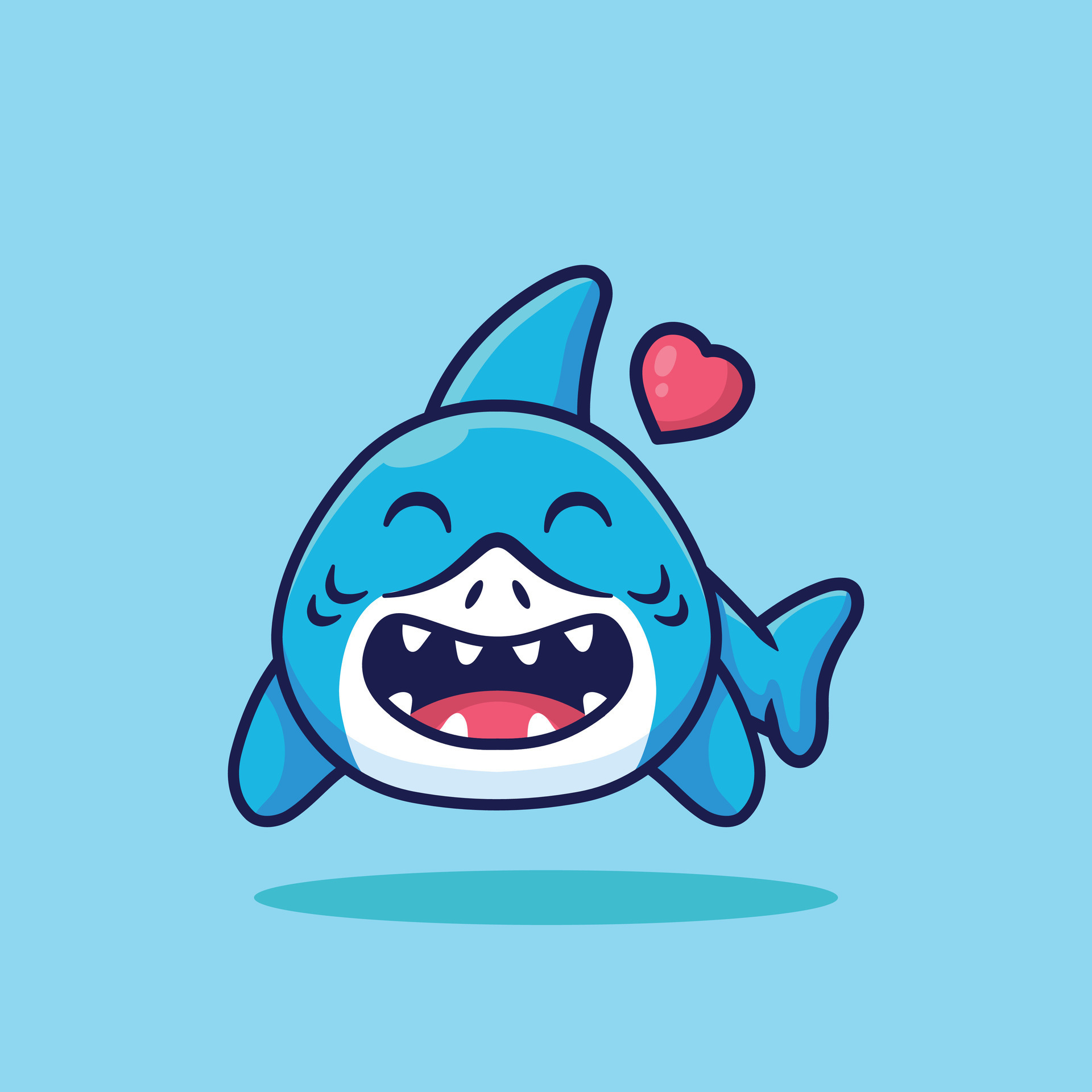 Cute shark mascot cartoon vector illustration 25434537 Vector Art at ...