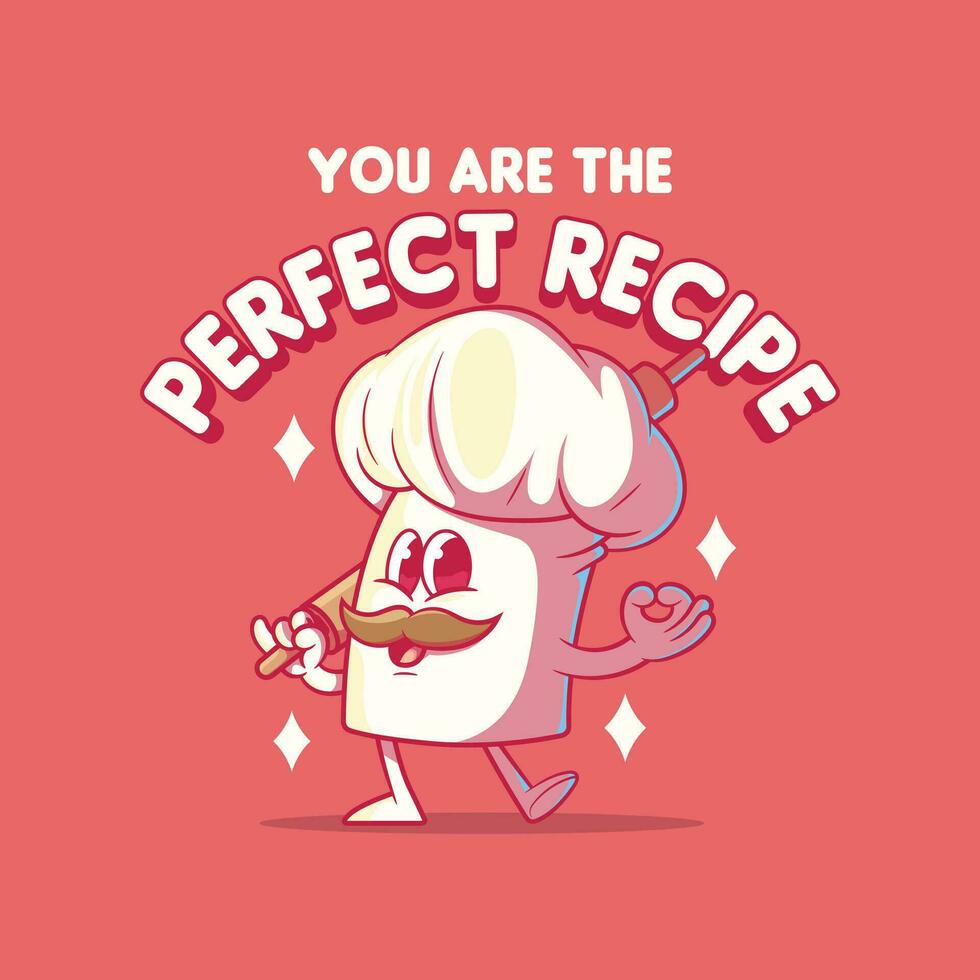 Chef Hat character in a cool pose vector illustration. Funny, food, mascot design concept.