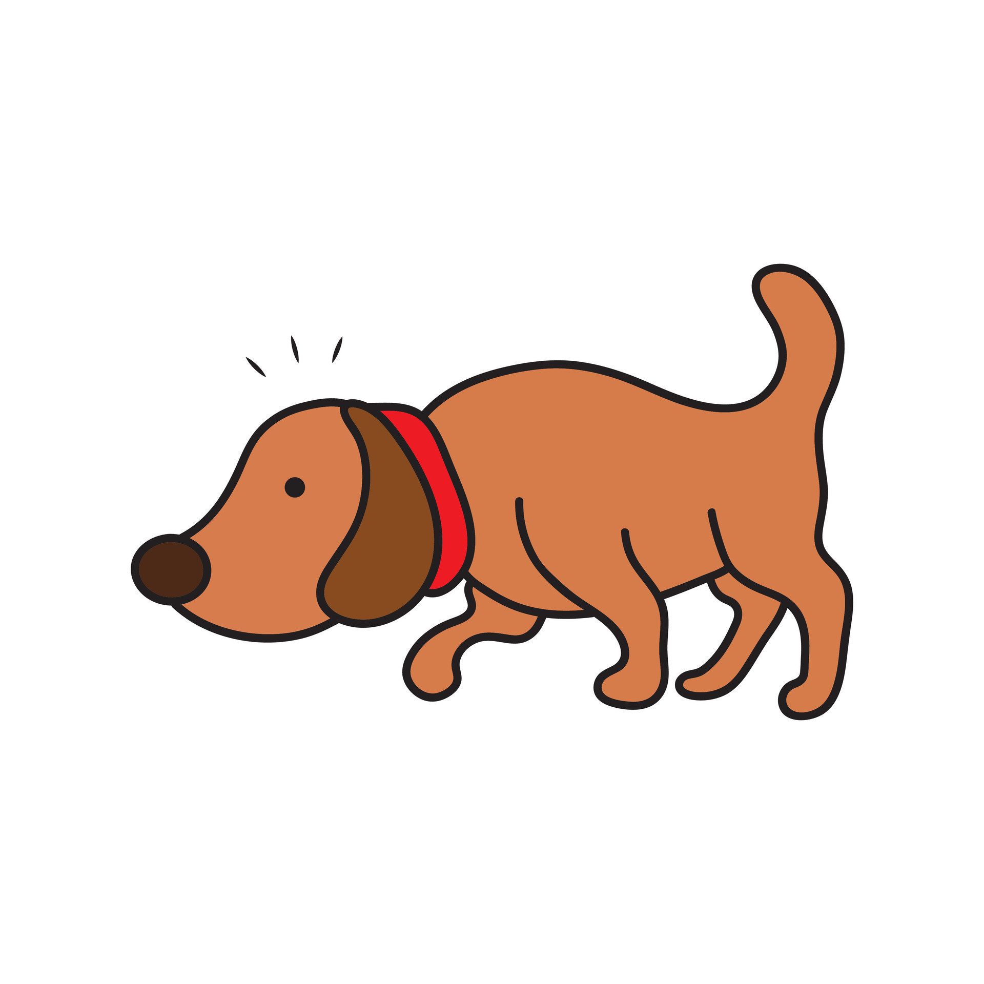 kids-drawing-cartoon-vector-illustration-dog-sniffing-the-ground-icon