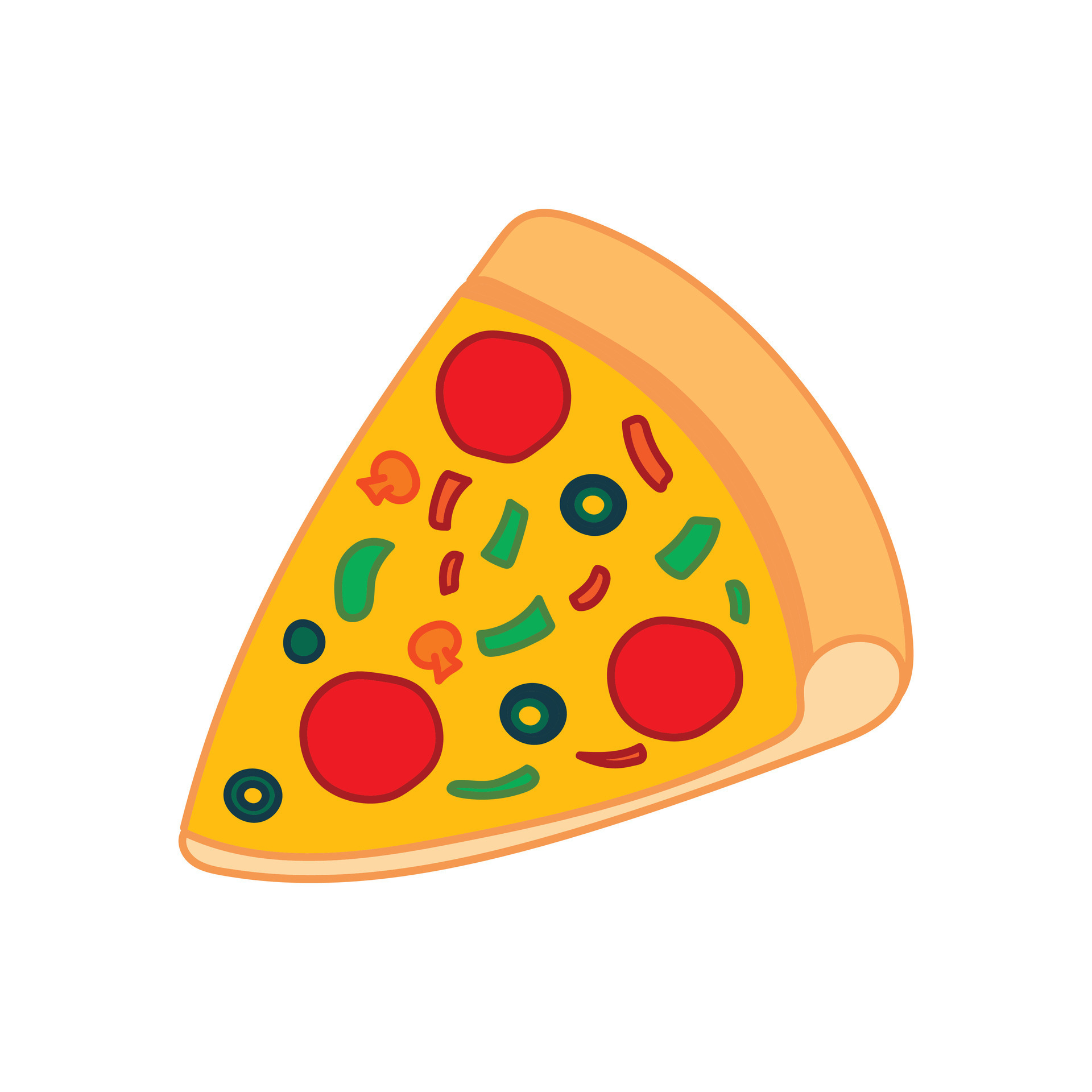Hand drawn pizza slice in sketch style Royalty Free Vector