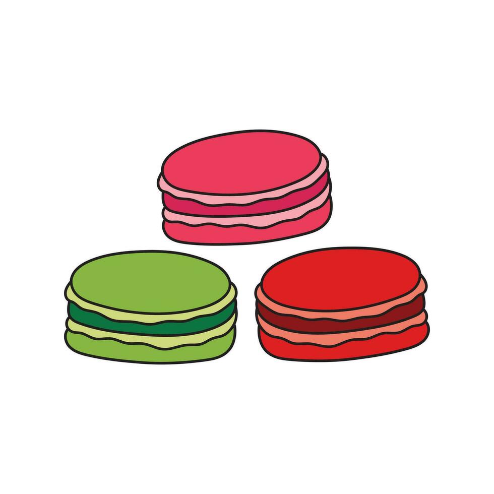 Vector illustration of delicious colorful macaroons. Delicious food on  plates. 14924144 Vector Art at Vecteezy