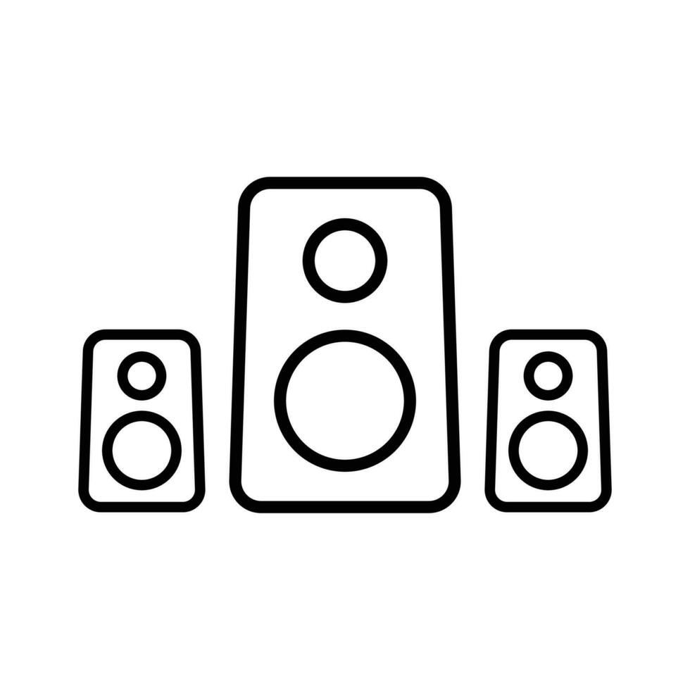 altavoces de graves, Altavoces icono en línea estilo diseño aislado en blanco antecedentes. editable ataque. vector