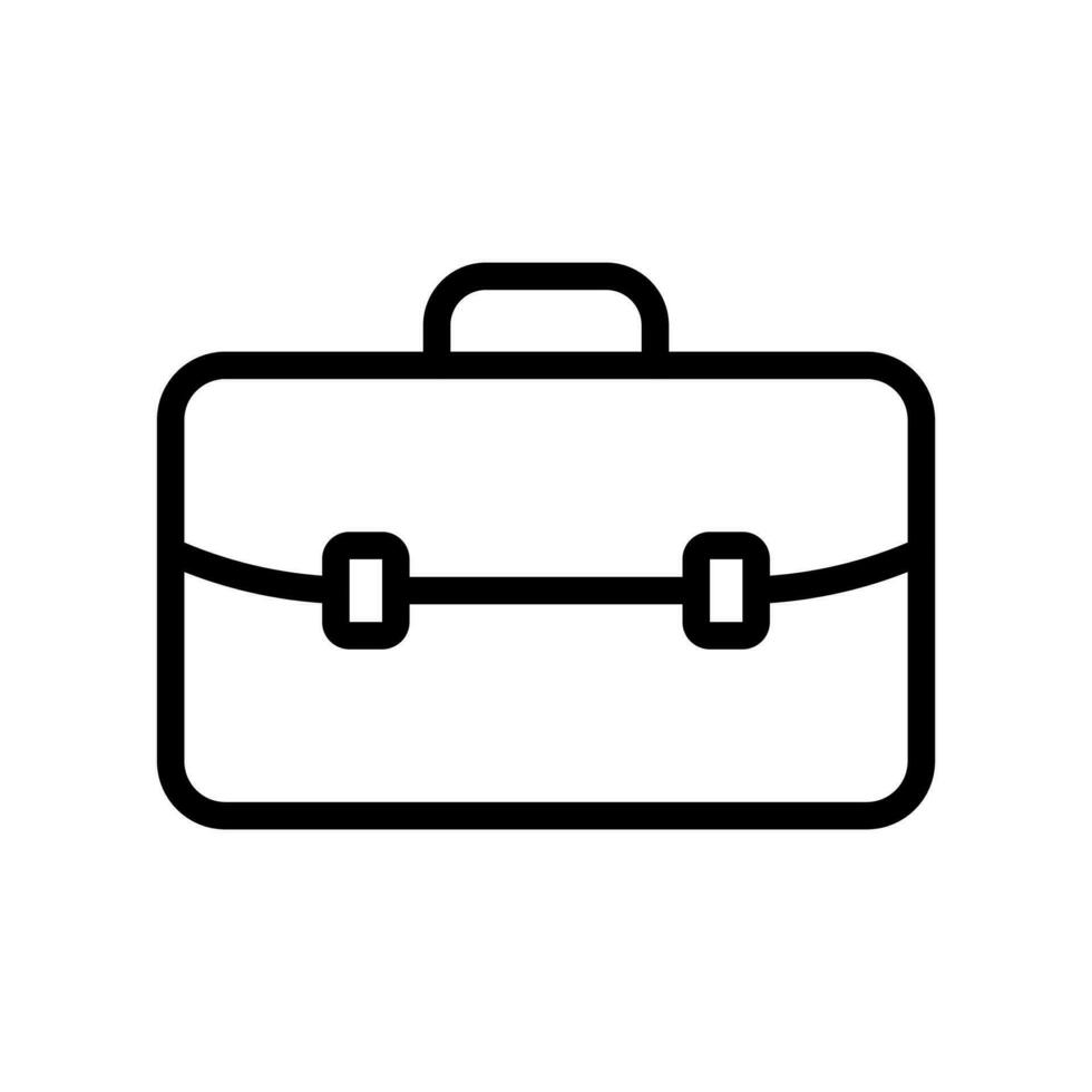 Briefcase, suitcase icon in line style design isolated on white background. Editable stroke. vector