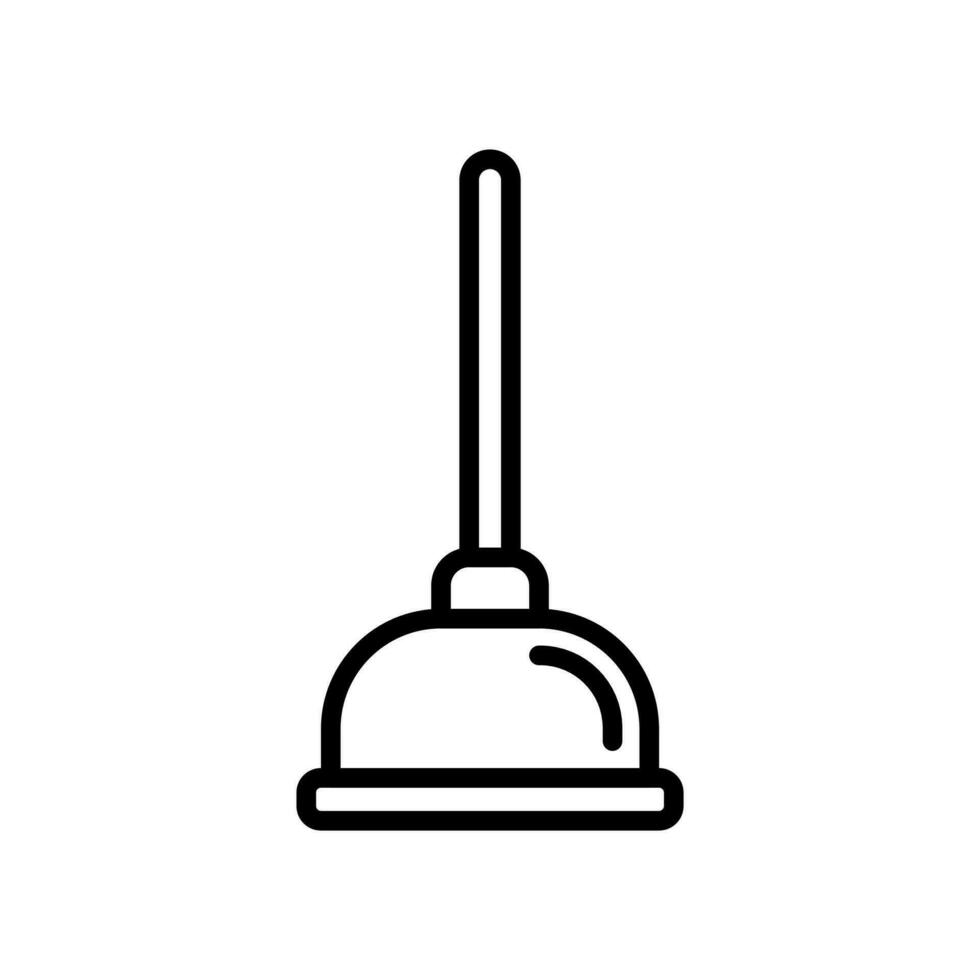 Plunger icon in line style design isolated on white background. Editable stroke. vector